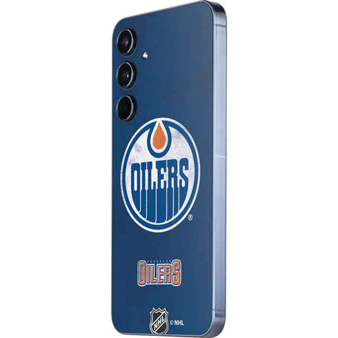 NHL Edmonton Oilers Distressed Galaxy A55 5G Skin